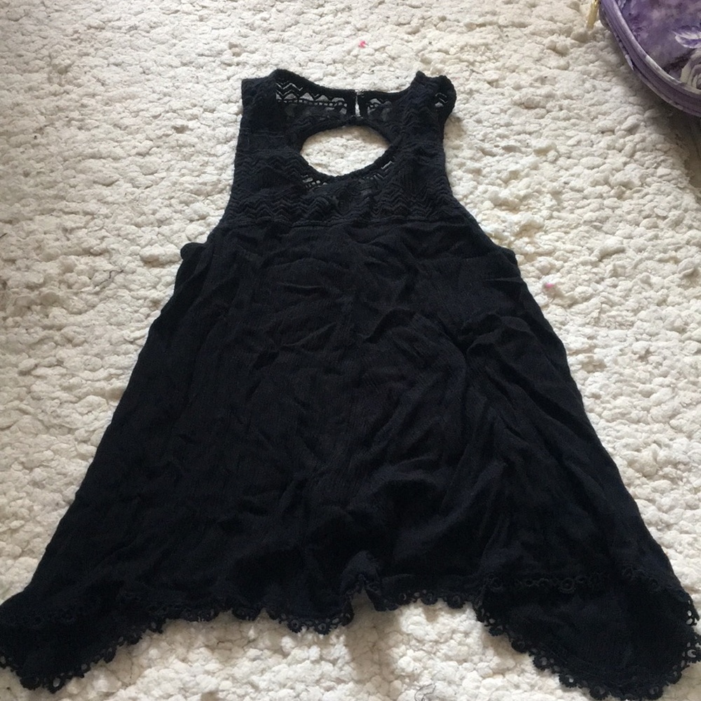 Black tank top with cut out back